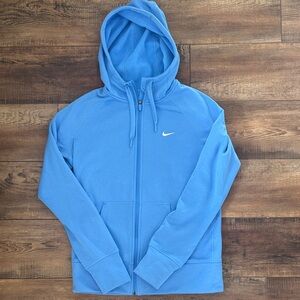 Nike Light Blue Full-Zip Hooded Fleece Sweatshirt